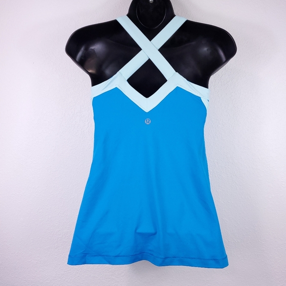 Lululemon Blue Cross Back Tank Top - Picture 4 of 6